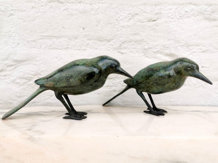 Statuette - A pair of bronze birds - Bronze