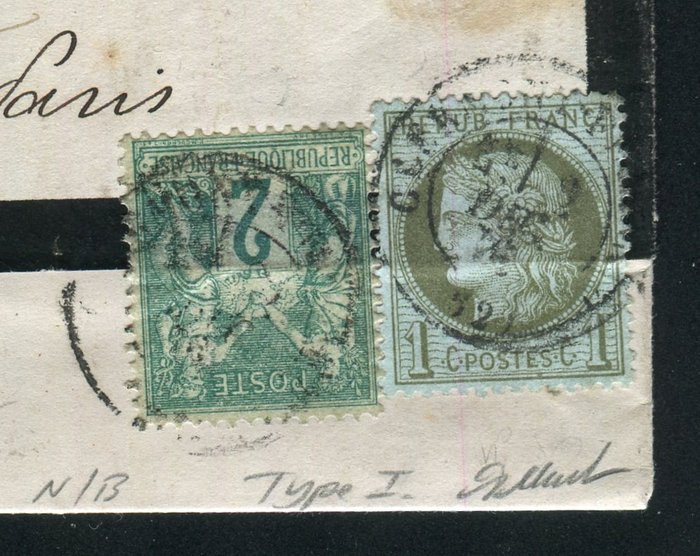 Frankrig 1876 - Sjælden meddelelse fra Clermont Ferrand for Paris med nr. 50  62 Type I