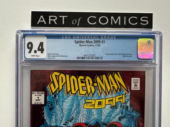 Spider-Man 2099 #1 - Origin Spider-Man 2099 - Red Foil Cover - CGC Graded 9.4 - 1 Graded comic - Første udgave - 1992