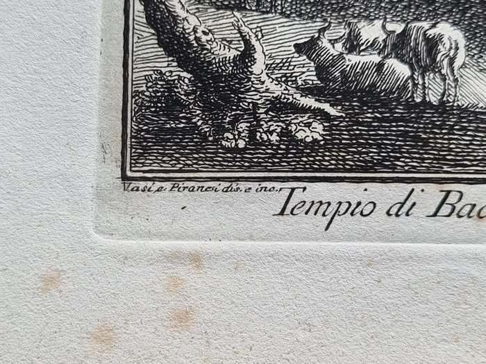 Giuseppe Vasi (1710-1782) - Giovanni Battista Piranesi (1720-1778) - Tempio di Bacco, ovvero delle Camene, in oggi Chiesa di S. Urbano, situato sopra il Fonte d'Egeria