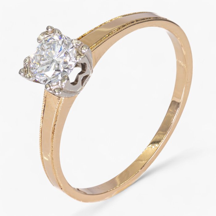 Ring - 14 karat Hvidguld, Antwerpen IGI - 0.40ct - Brilliant snit -  0.40ct. tw. Diamant (Natur)