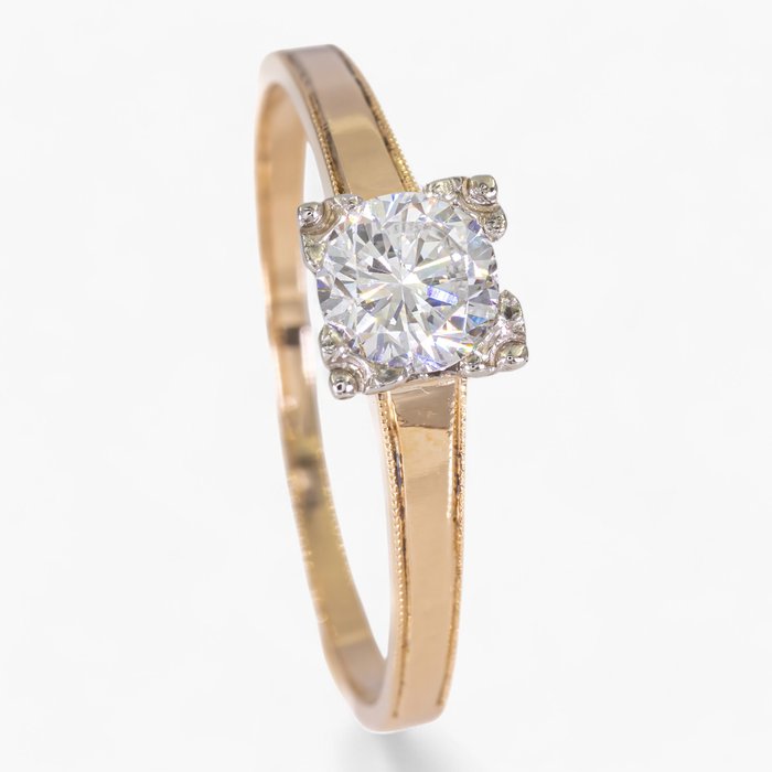 Ring - 14 karat Hvidguld, Antwerpen IGI - 0.40ct - Brilliant snit -  0.40ct. tw. Diamant (Natur)