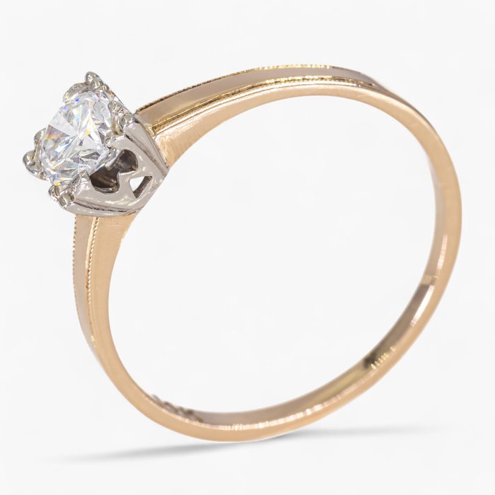 Ring - 14 karat Hvidguld, Antwerpen IGI - 0.40ct - Brilliant snit -  0.40ct. tw. Diamant (Natur)