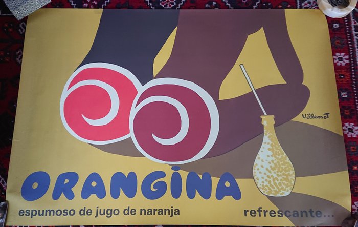 Bernard Villemot - Orangina Bernard Villemot cartel original CAC1980archivo DrTrigo - 1980‹erne