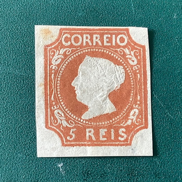 Portugal 1853 - 5 Reis D. Maria II - fotocertifikat Da Mota - Mundifil 1