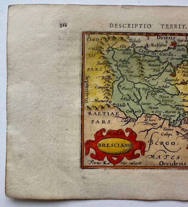 Italien - Brescia, Gardasøen; P. Bertius - Bresciano - 1601-1620