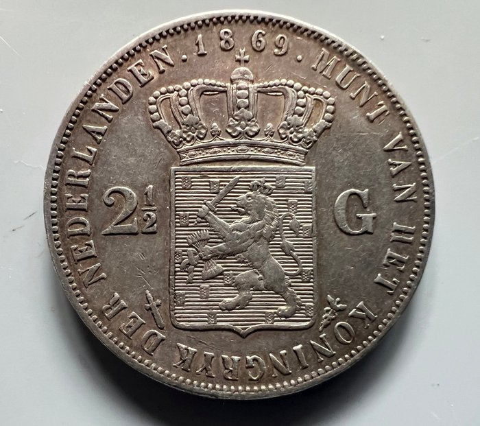 Holland Willem III (1849-1890) 2 1/2 gulden 1869  (Ingen mindstepris)