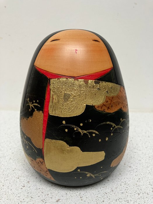 Vidunderlig ægformet Sosaku Kokeshi - Træ - Toa Sekiguchi - Japan - Shōwa-periode (1926-1989)