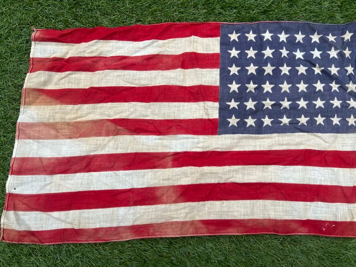 Amerikas Forenede Stater - WW2 USA 48 Star Flag - større størrelse 36 x 56 cm - Army - Airborne - Infantry - 1940-1945 - Militærudstyr