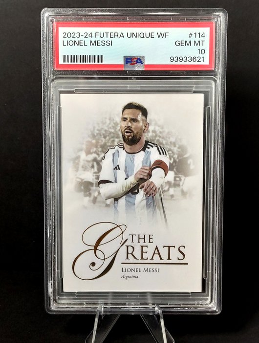 2023/24 Futera Unique World Football Lionel Messi - The Greats #114 PSA 10 - 1 Graded card