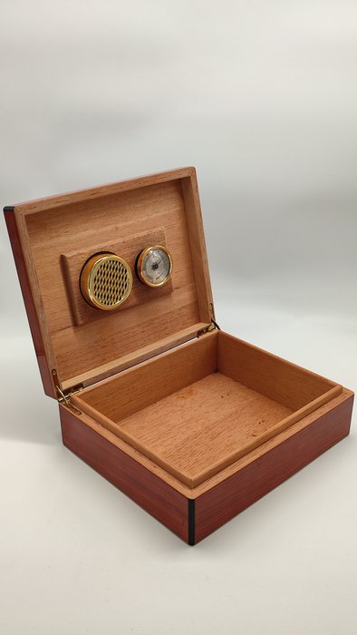 Cigaræske - Stor Cigaræske - Vintage Humidor Luftfugter - Ceder, Kirsebærtræ