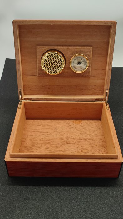 Cigaræske - Stor Cigaræske - Vintage Humidor Luftfugter - Ceder, Kirsebærtræ