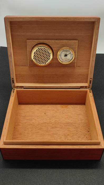 Cigaræske - Stor Cigaræske - Vintage Humidor Luftfugter - Ceder, Kirsebærtræ