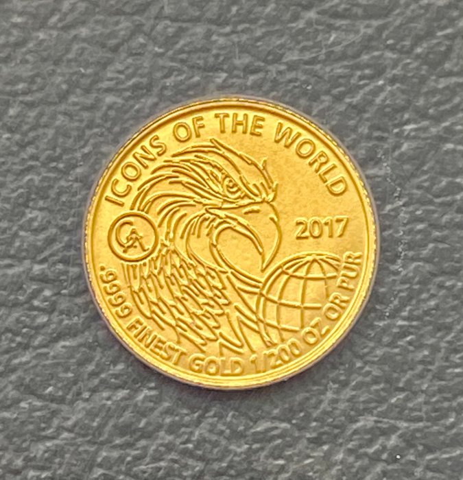 Rwanda. 10 Amafranga 2017 ICons Of The World - American Eagle, 1/200 Oz (.999)  (Ingen mindstepris)