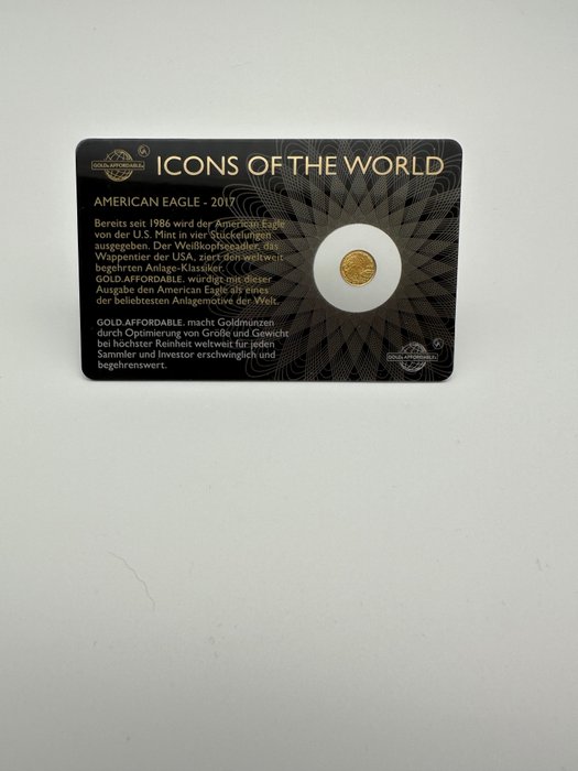 Rwanda. 10 Amafranga 2017 ICons Of The World - American Eagle, 1/200 Oz (.999)  (Ingen mindstepris)