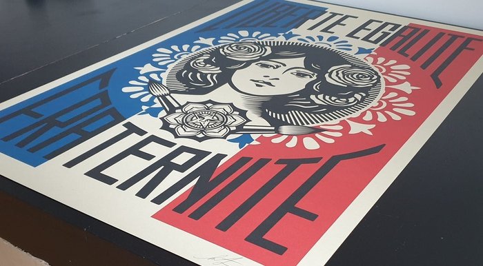 Shepard Fairey (OBEY) - LIBERTÉ EGALITÉ FRATERNITÉ Signed Offset Lithograph