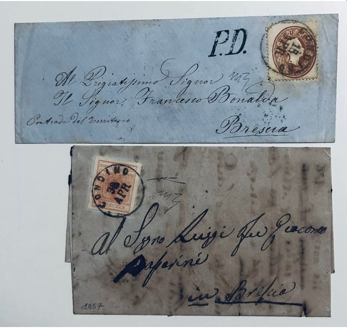 Østrig 1850/1858 - Østrig 10+3 kreuzer 1857/1863 Condino sudtirol 2 lettere Qualita