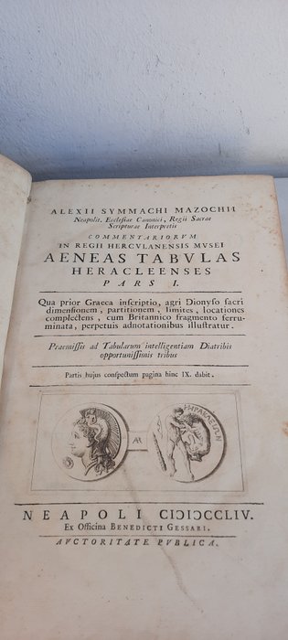 Alessio Simmaco Mazzocchi - Commentariorum in regii herculanensis musei aeneas tabulas Heracleenses. - 1754