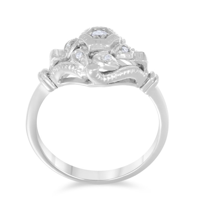 Ring - 18 kraat Hvidguld -  0.10ct. tw. Diamant (Natur)