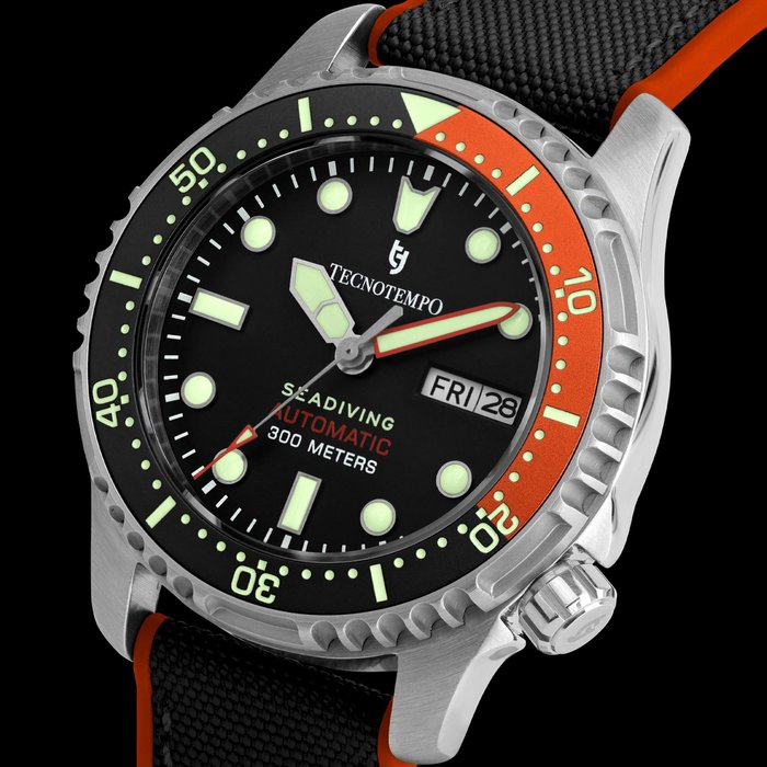 Tecnotempo - "Seadiving" 300M  - Limited Edition - - TT300SDNORB (fabric rubber/strap) - Mænd - 2011-nu