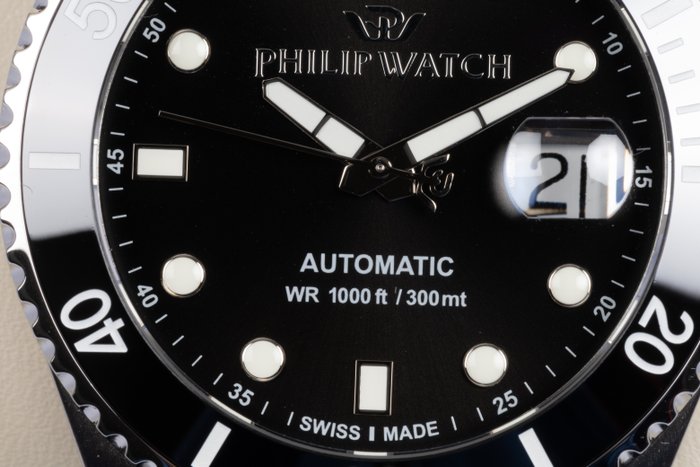 Philip Watch - Caribe Diving - Automatic - Date - Helium valve - Swiss Made - 300 m - 42 mm - Sapphire crystal - Mænd - 2020+