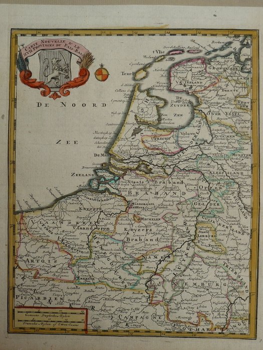 Holland - Belgien, Luxembourg; Hendrik de Leth - Carte Nouvelle d' le XVII Provinces du Pais Bas - 1740