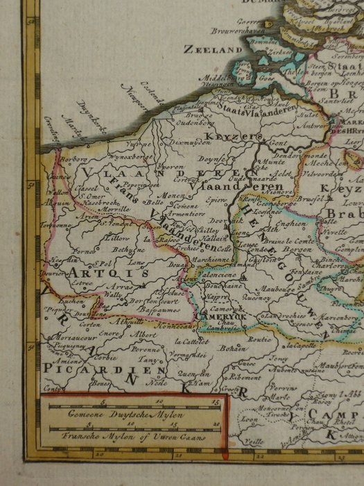 Holland - Belgien, Luxembourg; Hendrik de Leth - Carte Nouvelle d' le XVII Provinces du Pais Bas - 1740