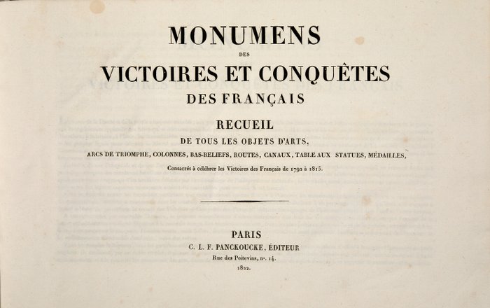 J P Voïart / A Tardieu - Monumens des victoires et conquêtes des Français - 1er Empire - 1822