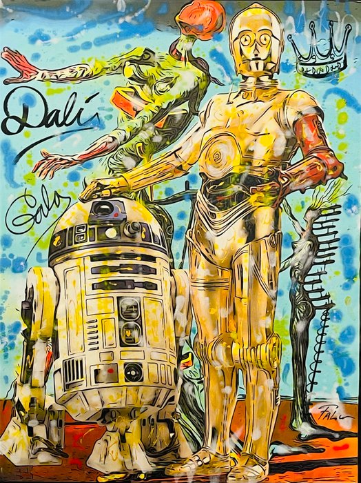 Joaquim Falco (1958) - Star Wars C3PO and ET on Dalí landscape. XXL