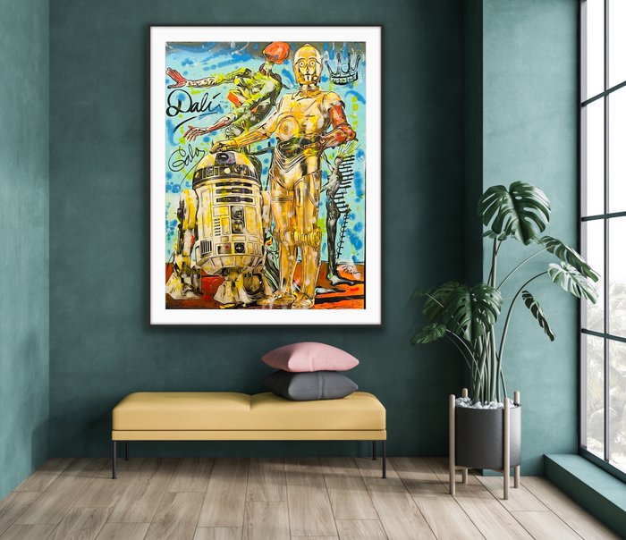 Joaquim Falco (1958) - Star Wars C3PO and ET on Dalí landscape. XXL