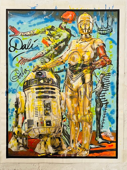 Joaquim Falco (1958) - Star Wars C3PO and ET on Dalí landscape. XXL