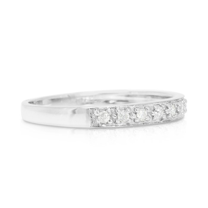 Ingen mindstepris - Ring - 18 kraat Hvidguld -  0.08ct. tw. Diamant (Natur)