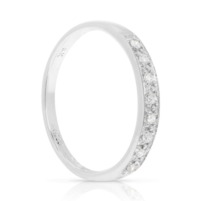 Ingen mindstepris - Ring - 18 kraat Hvidguld -  0.08ct. tw. Diamant (Natur)