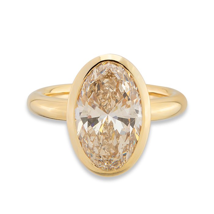 Ring - 18 kraat Gulguld -  5.03ct. tw. Diamant (Natur) - med IGI-certifikat