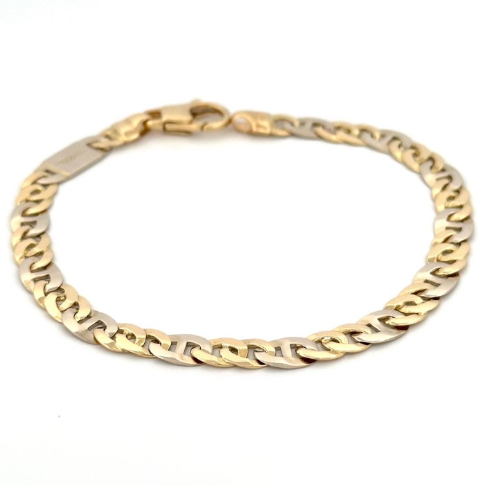 Handmade - Armbånd - Bracciale - 14.3 g - 18 kraat Gulguld, Hvidguld