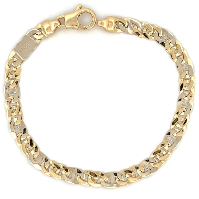 Handmade - Armbånd - Bracciale - 14.3 g - 18 kraat Gulguld, Hvidguld