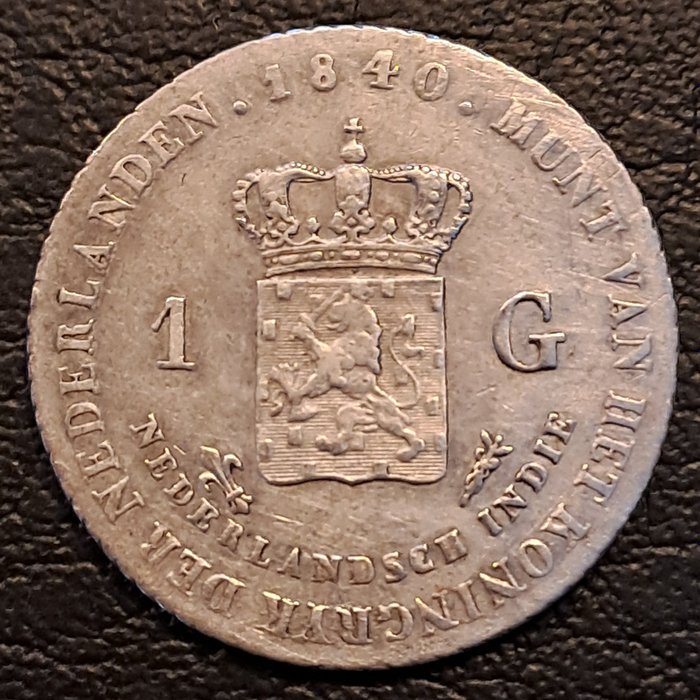 Hollandsk Østindien. Willem I (1813-1840). 1 Gulden 1840  (Ingen mindstepris)