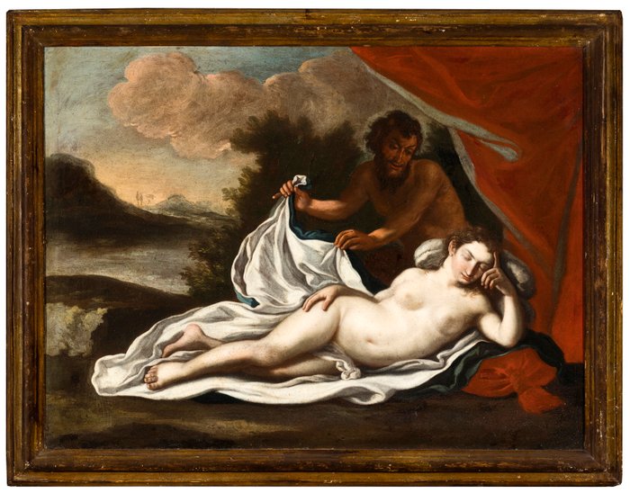 Francesco de Mura (1969 – 1784)  Aiuti - Venere spiata da Satiro