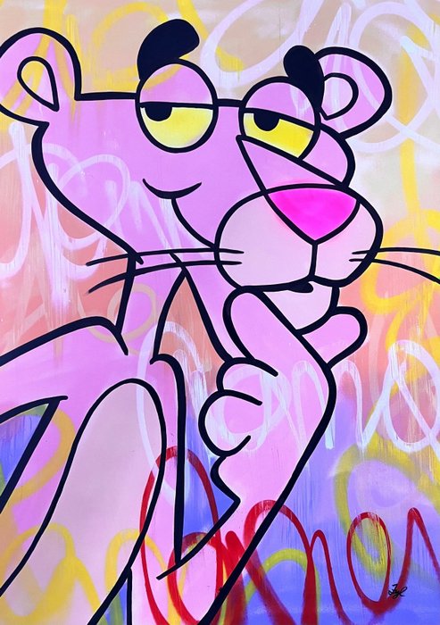 Gunnar Zyl (1988) - Pink Panther / Acryl on Canvas / 100x70cm / hand painted