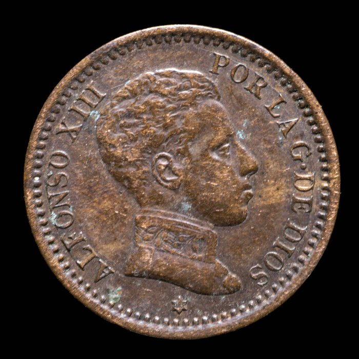 Spanien Alfonso XIII (1886-1931) 2 Céntimos 1904 y 1905 Lote de 8 monedas  (Ingen mindstepris)