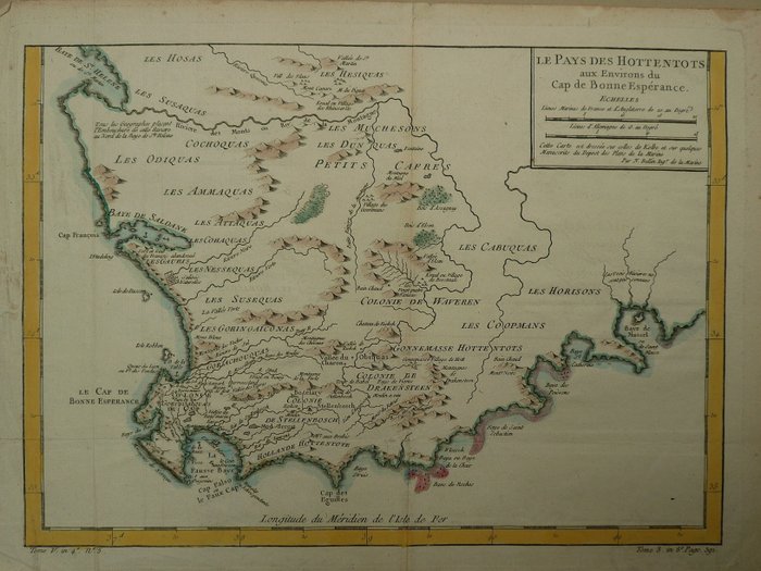 Sydafrika - Cape Good Hope; Nicolas Bellin - Le Pays des Hottentots aux environs du Cap () - 1773