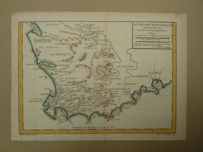 Sydafrika - Cape Good Hope; Nicolas Bellin - Le Pays des Hottentots aux environs du Cap () - 1773