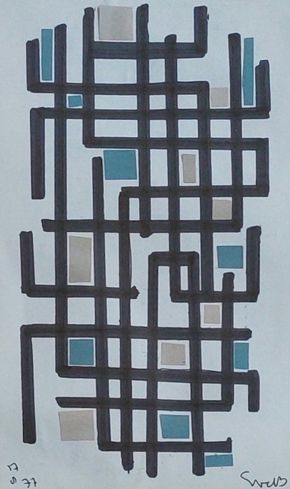 Siep Van Den Berg (1913-1998) - Abstracte  geometrische compositie