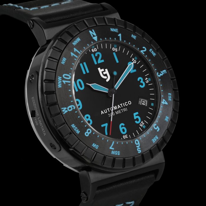 Tecnotempo - "Aviator" 300M WR - Limited Edition - - TT.300G.NNBL (Black/Blue) - Mænd - 2011-nu