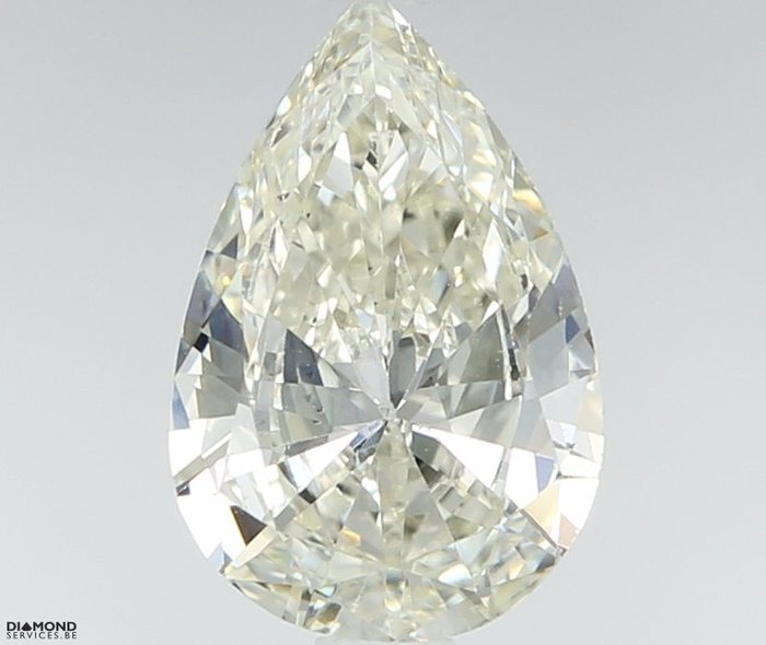 Ingen mindstepris - 1 pcs Diamant  (Natur)  - 0.71 ct - Pære - K - VS1 - Gem Report Antwerp (GRA)