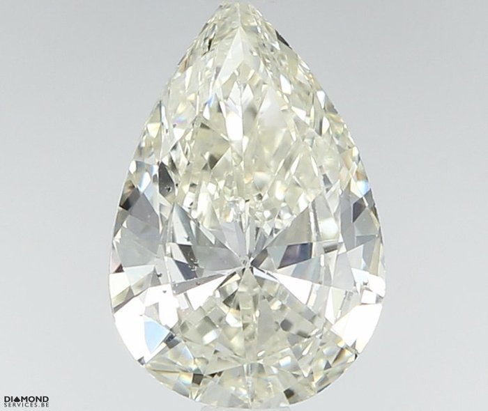 Ingen mindstepris - 1 pcs Diamant  (Natur)  - 0.71 ct - Pære - K - VS1 - Gem Report Antwerp (GRA)