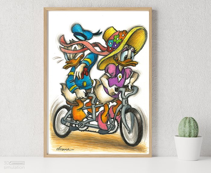 Joan Vizcarra - Donald and Daisy: A Tangled Ride - Pencil Art - Original Artwork