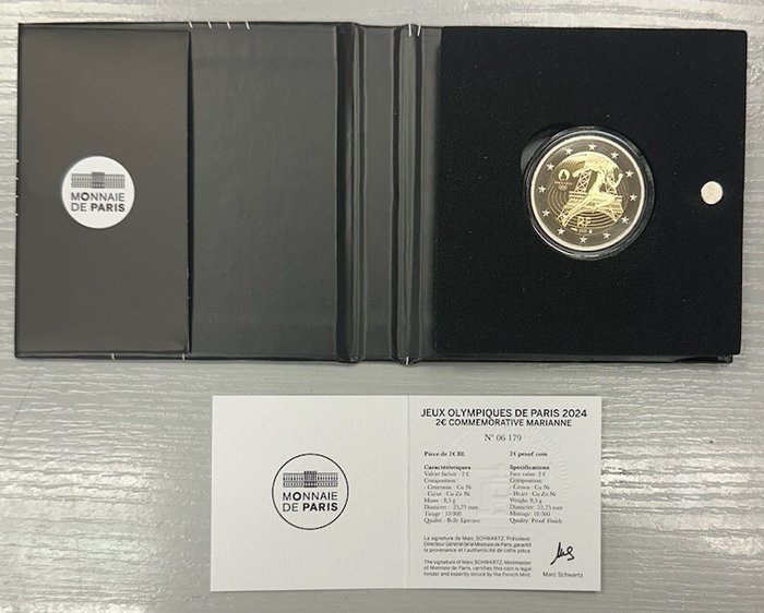 Frankrig. 2 Euro 2021 "Jeux Olympiques Paris 2024" Proof  (Ingen mindstepris)