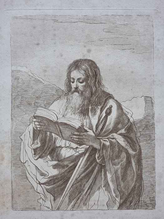 Francesco Bartolozzi (1727-1815)  - Giovanni Francesco Barbieri  il Guercino (1591-1666) - Volume I tavola 28 - St Paul reading