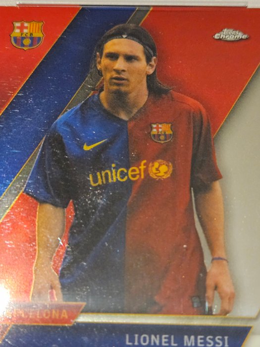 2022/23 Topps Chrome FC Barcelona Mas que un club Lionel Messi #49 PSA 9 - 1 Graded card